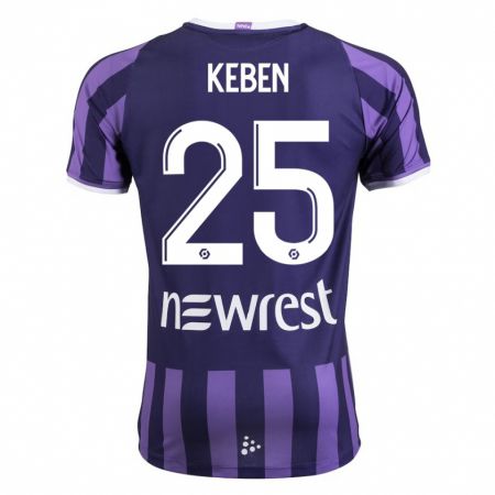 Kandiny Bambino Maglia Kévin Keben #25 Porpora Kit Gara Away 2023/24 Maglietta