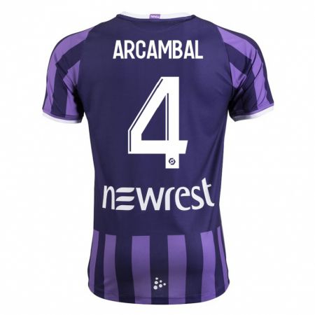 Kandiny Bambino Maglia Anais Arcambal #4 Porpora Kit Gara Away 2023/24 Maglietta