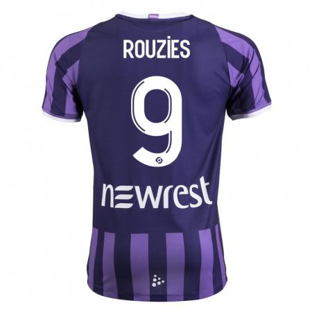 Kandiny Niño Camiseta Manon Rouzies #9 Morado 2ª Equipación 2023/24 La Camisa