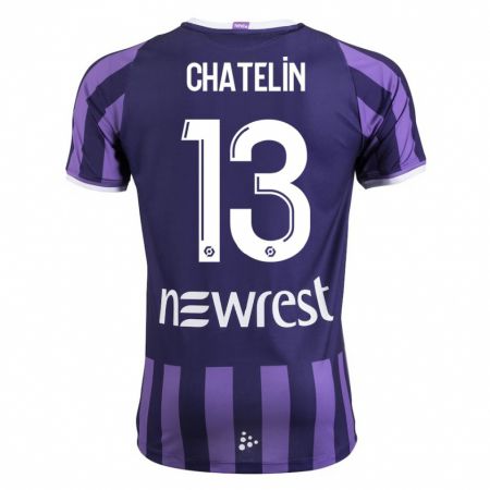 Kandiny Niño Camiseta Delphin Chatelin #13 Morado 2ª Equipación 2023/24 La Camisa