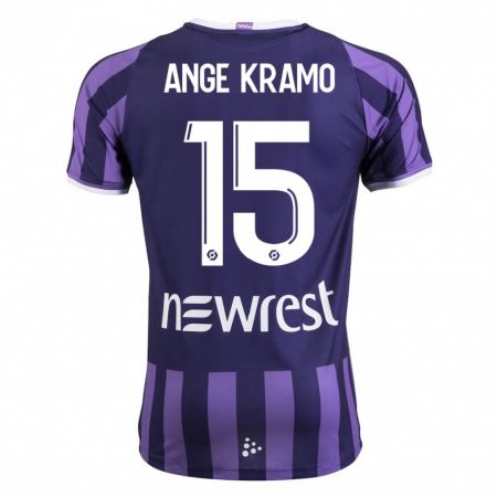 Kandiny Bambino Maglia Marie Ange Kramo #15 Porpora Kit Gara Away 2023/24 Maglietta