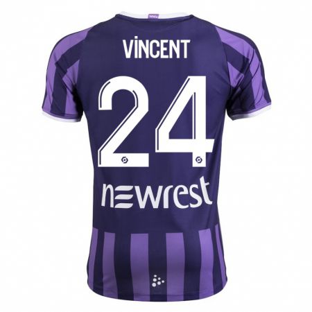 Kandiny Bambino Maglia Magalie Vincent #24 Porpora Kit Gara Away 2023/24 Maglietta