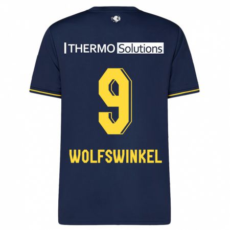 Kandiny Kinderen Ricky Van Wolfswinkel #9 Marine Uitshirt Uittenue 2023/24 T-Shirt België