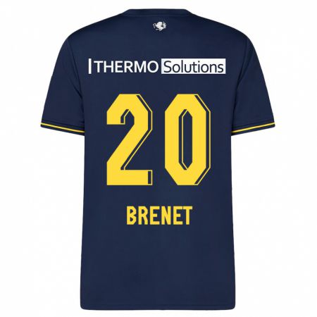 Kandiny Kinder Joshua Brenet #20 Marine Auswärtstrikot Trikot 2023/24 T-Shirt Österreich