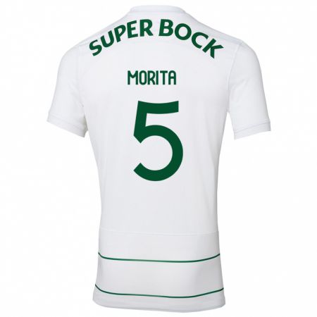 Kandiny Bambino Maglia Hidemasa Morita #5 Bianco Kit Gara Away 2023/24 Maglietta