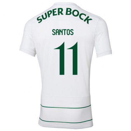 Kandiny Bambino Maglia Nuno Santos #11 Bianco Kit Gara Away 2023/24 Maglietta