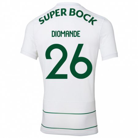 Kandiny Bambino Maglia Ousmane Diomande #26 Bianco Kit Gara Away 2023/24 Maglietta