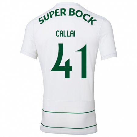 Kandiny Bambino Maglia Diego Callai #41 Bianco Kit Gara Away 2023/24 Maglietta