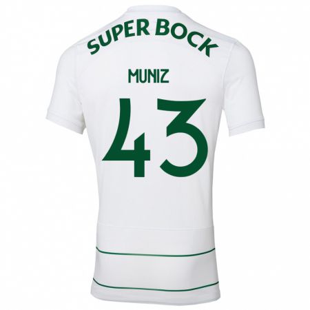 Kandiny Bambino Maglia João Muniz #43 Bianco Kit Gara Away 2023/24 Maglietta