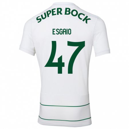 Kandiny Bambino Maglia Ricardo Esgaio #47 Bianco Kit Gara Away 2023/24 Maglietta