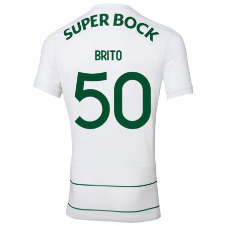 Kandiny Bambino Maglia Alexandre Brito #50 Bianco Kit Gara Away 2023/24 Maglietta