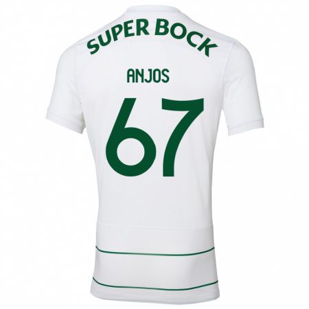 Kandiny Bambino Maglia Lucas Anjos #67 Bianco Kit Gara Away 2023/24 Maglietta