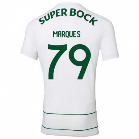 Kandiny Bambino Maglia Rodrigo Marquês #79 Bianco Kit Gara Away 2023/24 Maglietta