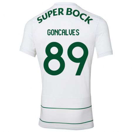 Kandiny Bambino Maglia André Gonçalves #89 Bianco Kit Gara Away 2023/24 Maglietta