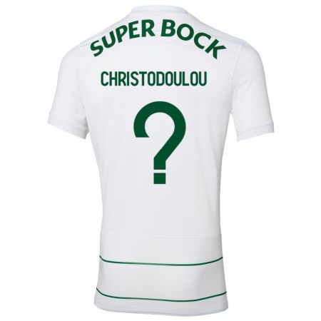 Kandiny Bambino Maglia Argyris Christodoulou #0 Bianco Kit Gara Away 2023/24 Maglietta