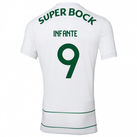 Kandiny Bambino Maglia João Infante #9 Bianco Kit Gara Away 2023/24 Maglietta