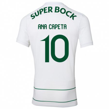 Kandiny Bambino Maglia Ana Capeta #10 Bianco Kit Gara Away 2023/24 Maglietta