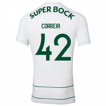 Kandiny Bambino Maglia Leonete Maísa Nozerand Correia #42 Bianco Kit Gara Away 2023/24 Maglietta