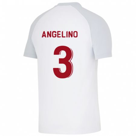 Kandiny Bambino Maglia Angeliño #3 Bianco Kit Gara Away 2023/24 Maglietta