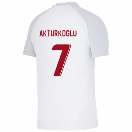 Kandiny Bambino Maglia Kerem Aktürkoğlu #7 Bianco Kit Gara Away 2023/24 Maglietta