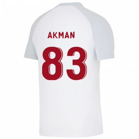 Kandiny Bambino Maglia Efe Akman #83 Bianco Kit Gara Away 2023/24 Maglietta