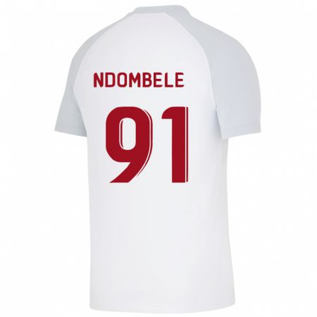 Kandiny Kinder Tanguy Ndombélé #91 Weiß Auswärtstrikot Trikot 2023/24 T-Shirt Österreich