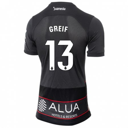 Kandiny Bambino Maglia Dominik Greif #13 Nero Kit Gara Away 2023/24 Maglietta