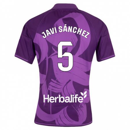 Kandiny Kinder Javi Sánchez #5 Violett Auswärtstrikot Trikot 2023/24 T-Shirt Österreich