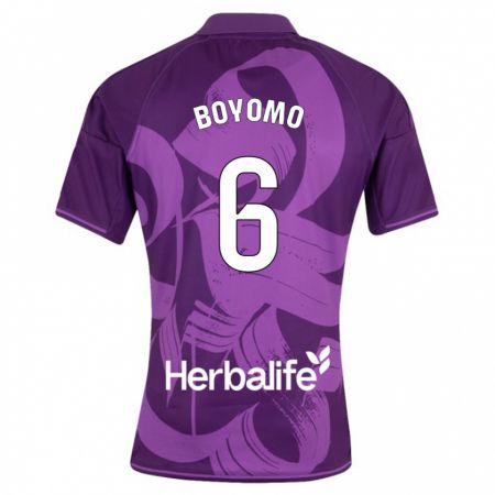 Kandiny Bambino Maglia Enzo Boyomo #6 Viola Kit Gara Away 2023/24 Maglietta