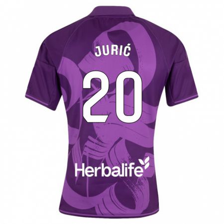 Kandiny Bambino Maglia Stanko Juric #20 Viola Kit Gara Away 2023/24 Maglietta