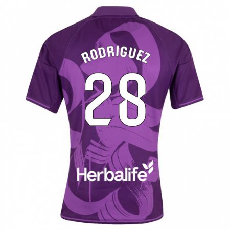 Kandiny Bambino Maglia Yago Rodríguez #28 Viola Kit Gara Away 2023/24 Maglietta