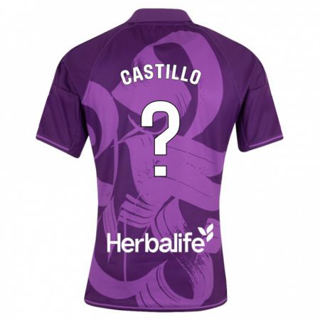 Kandiny Bambino Maglia Gonzalo Castillo #0 Viola Kit Gara Away 2023/24 Maglietta