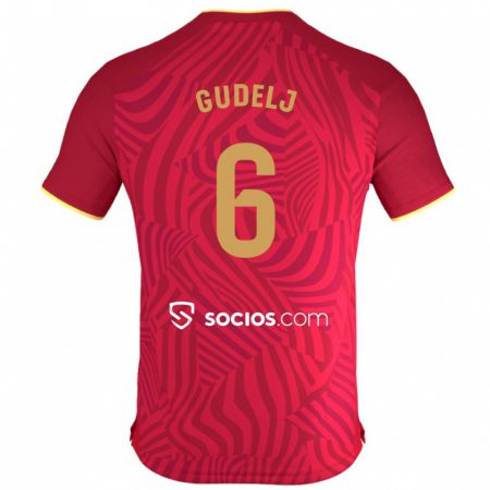 Kandiny Kinderen Nemanja Gudelj #6 Rood Uitshirt Uittenue 2023/24 T-Shirt België