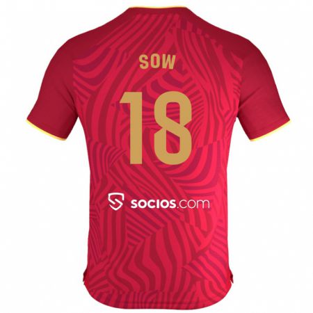 Kandiny Kinderen Djibril Sow #18 Rood Uitshirt Uittenue 2023/24 T-Shirt België