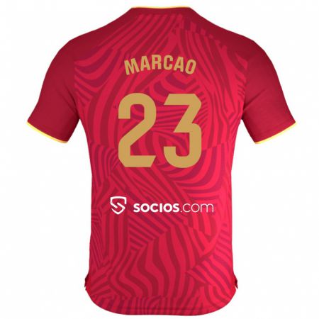 Kandiny Bambino Maglia Marcão #23 Rosso Kit Gara Away 2023/24 Maglietta