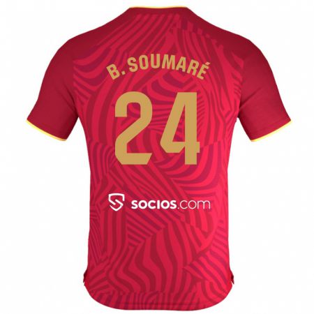 Kandiny Kinder Boubakary Soumaré #24 Rot Auswärtstrikot Trikot 2023/24 T-Shirt Österreich