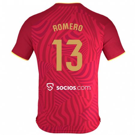 Kandiny Bambino Maglia Rafael Romero #13 Rosso Kit Gara Away 2023/24 Maglietta