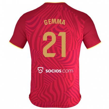 Kandiny Bambino Maglia Gemma Gili Giner #21 Rosso Kit Gara Away 2023/24 Maglietta