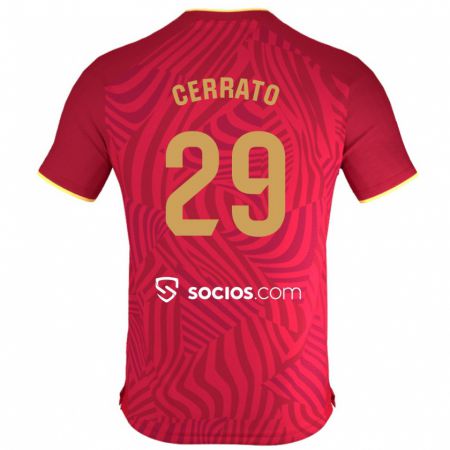 Kandiny Bambino Maglia Alba Cerrato Izquierdo #29 Rosso Kit Gara Away 2023/24 Maglietta