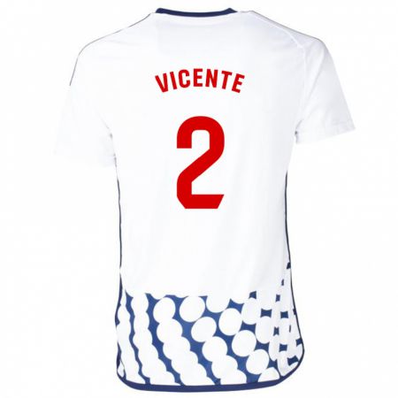 Kandiny Kinderen David Vicente #2 Wit Uitshirt Uittenue 2023/24 T-Shirt België