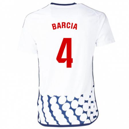 Kandiny Bambino Maglia Sergio Barcia #4 Bianco Kit Gara Away 2023/24 Maglietta