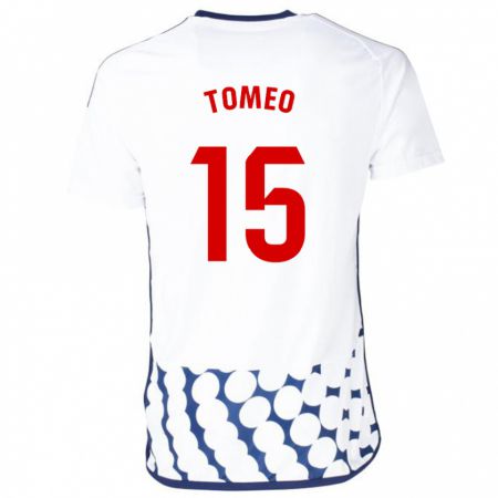 Kandiny Bambino Maglia Pablo Tomeo #15 Bianco Kit Gara Away 2023/24 Maglietta