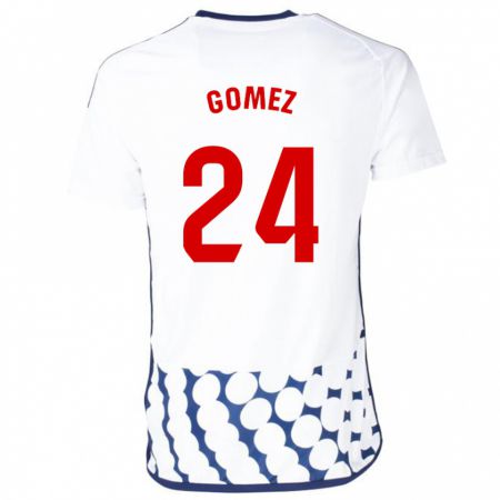 Kandiny Bambino Maglia Jonathan Gómez #24 Bianco Kit Gara Away 2023/24 Maglietta