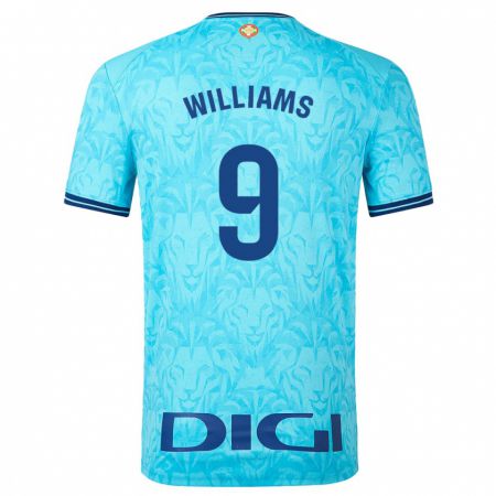 Kandiny Kinderen Iñaki Williams #9 Hemelsblauw Uitshirt Uittenue 2023/24 T-Shirt België