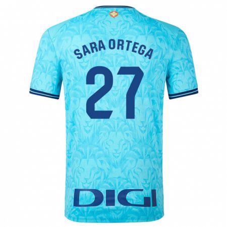 Kandiny Kinder Sara Ortega Ruiz #27 Himmelblau Auswärtstrikot Trikot 2023/24 T-Shirt Österreich