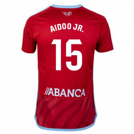 Kandiny Bambino Maglia Joseph Aidoo #15 Rosso Kit Gara Away 2023/24 Maglietta