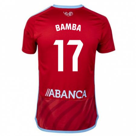 Kandiny Bambino Maglia Jonathan Bamba #17 Rosso Kit Gara Away 2023/24 Maglietta