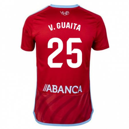 Kandiny Bambino Maglia Vicente Guaita #25 Rosso Kit Gara Away 2023/24 Maglietta