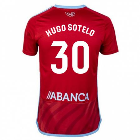 Kandiny Bambino Maglia Hugo Sotelo #30 Rosso Kit Gara Away 2023/24 Maglietta