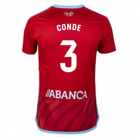 Kandiny Bambino Maglia Martín Conde #3 Rosso Kit Gara Away 2023/24 Maglietta